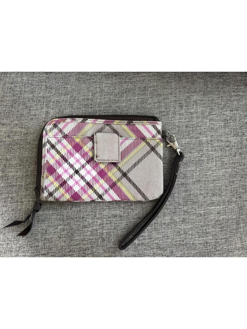 Thirty One Around Town Wristlet In Painted Floral Plaid Zip Around Wallet